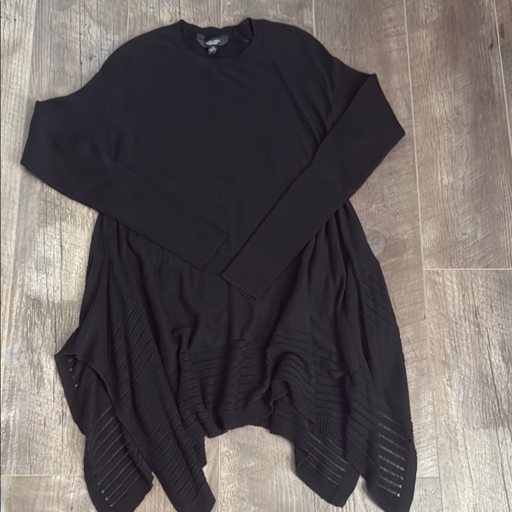 Simply Vera Vera Wang Black Asymmetrical , mini sweater dress